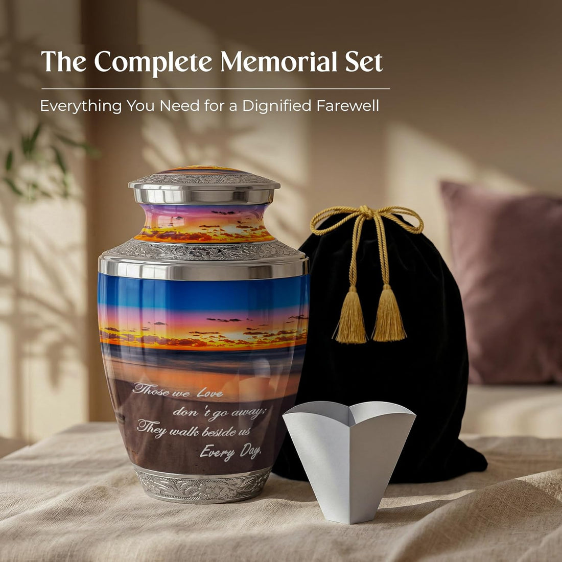 Sunset Teardrop Keepsake Cremation Urn for Human Ashes