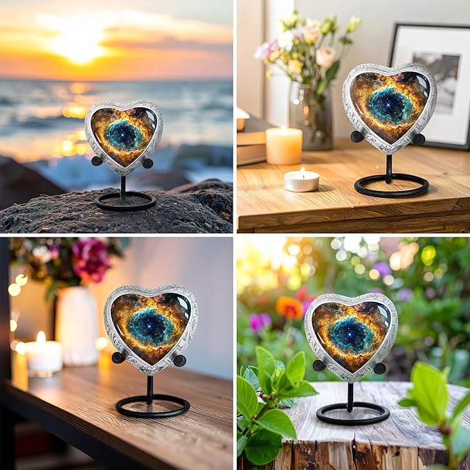 Small Heart Celestial Heart Keepsake Cremation Urn for Human Ashes
