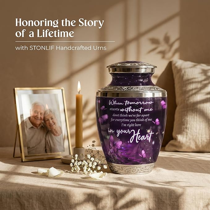 Eternal Memory Butterfly Urn for Female – Large 200 Cubic inches Adult Funeral Memorial Urn