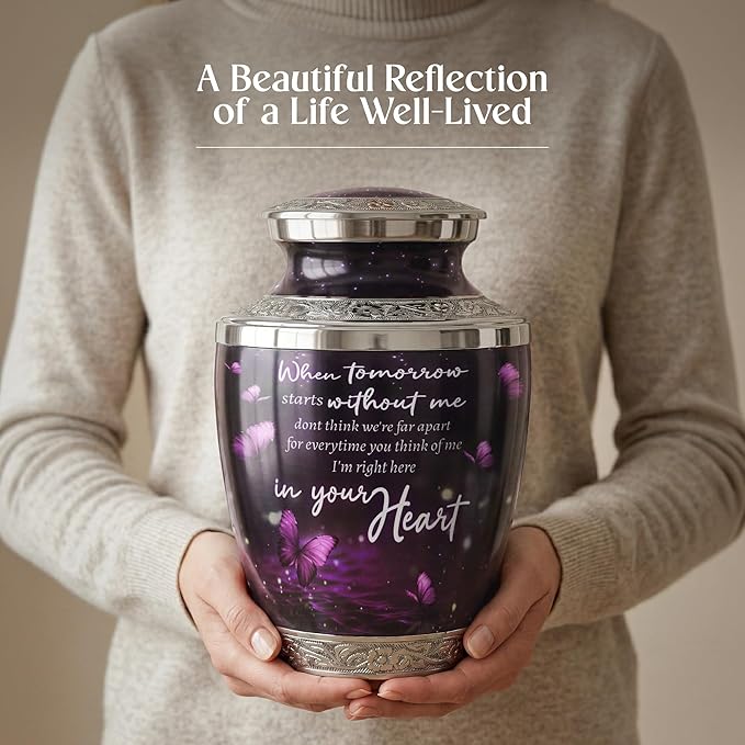 Eternal Memory Butterfly Urn for Female – Large 200 Cubic inches Adult Funeral Memorial Urn