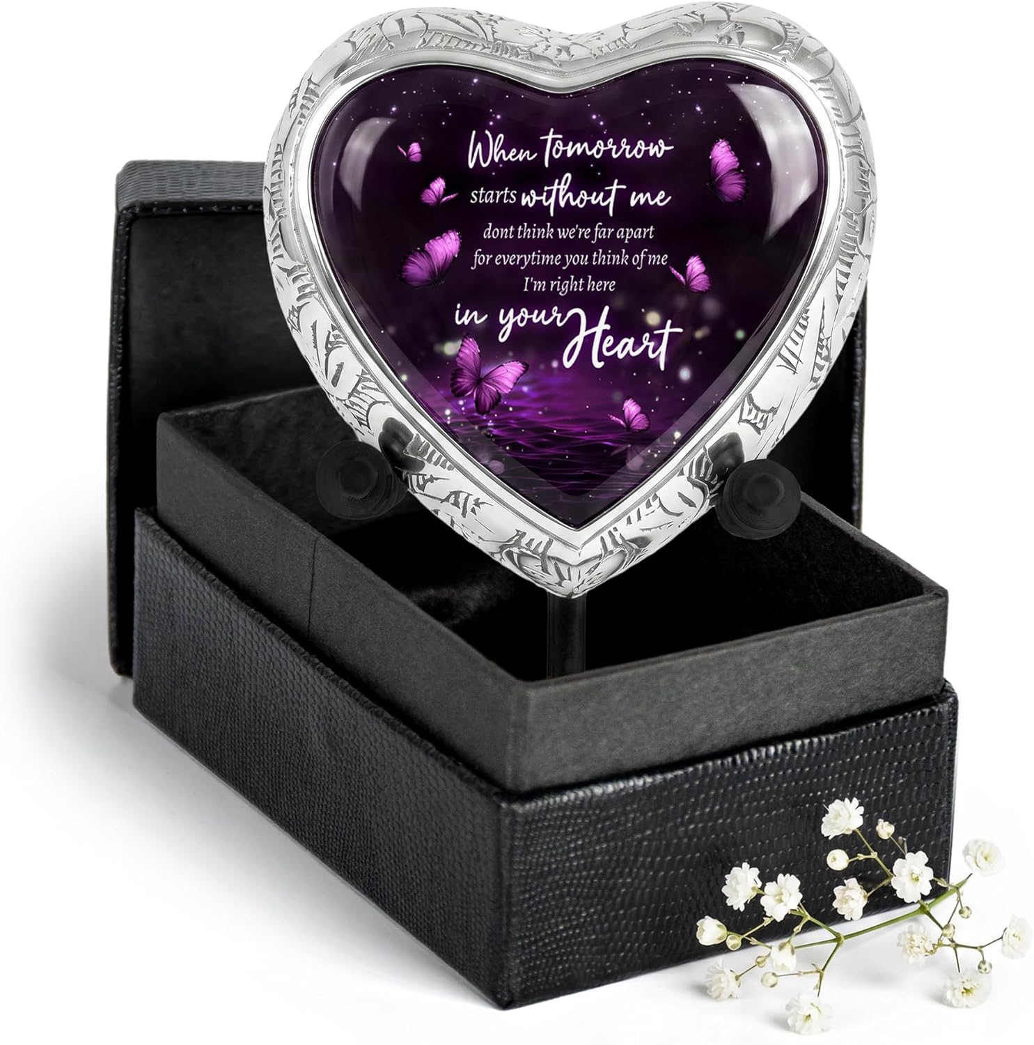 Eternal Memory Butterfly Urn for Female – Small Keepsake Heart Funeral Memorial Urn