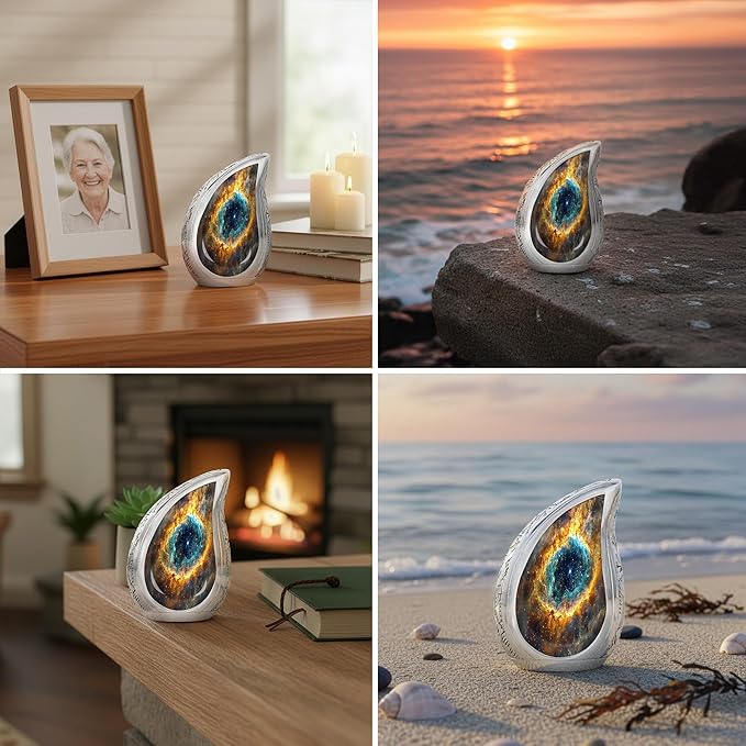 Small Teardrop Celestial Teardrop Keepsake Cremation Urn for Human Ashes