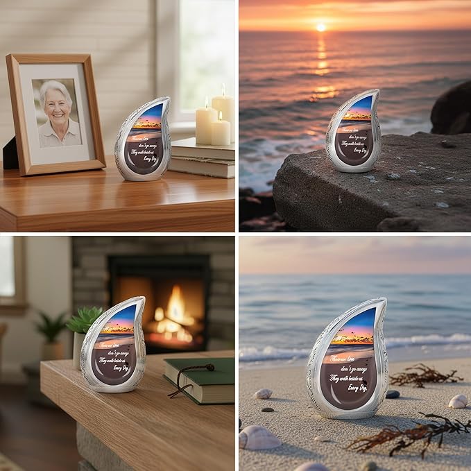 Sunset Teardrop Keepsake Cremation Urn for Human Ashes