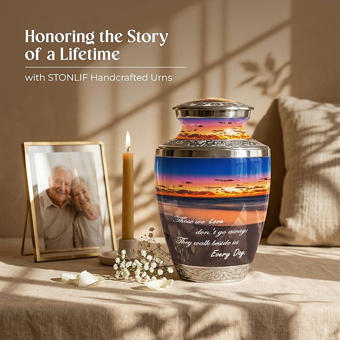 Sunset Teardrop Keepsake Cremation Urn for Human Ashes