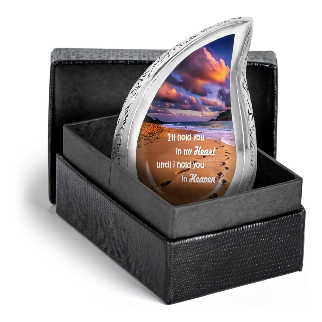 Small TearDrop - Footprint Teardrop Keepsake Cremation Urn for Human Ashes