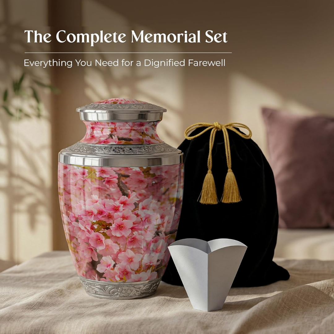Large Cherry Blossom Cremation Urn for Human Ashes Adult