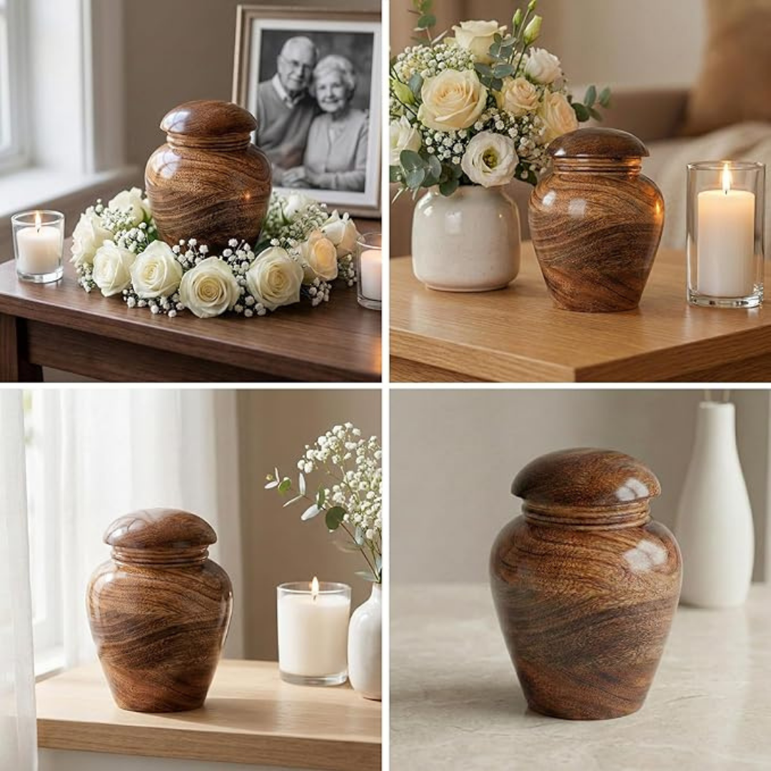 Small Wooden Cremation Urn for Human Ashes