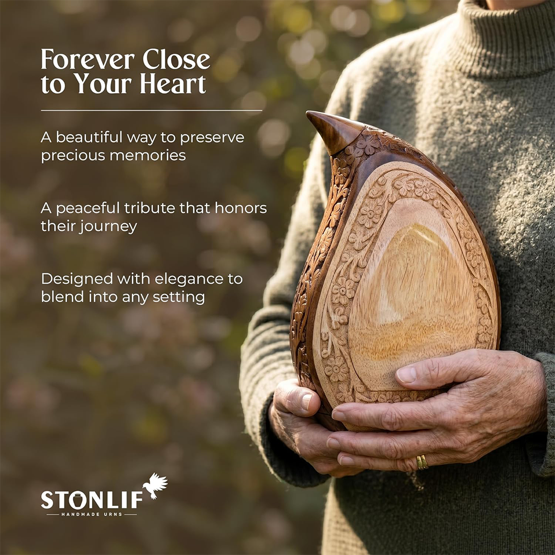 Wooden Teardrop Urns for Human Ashes