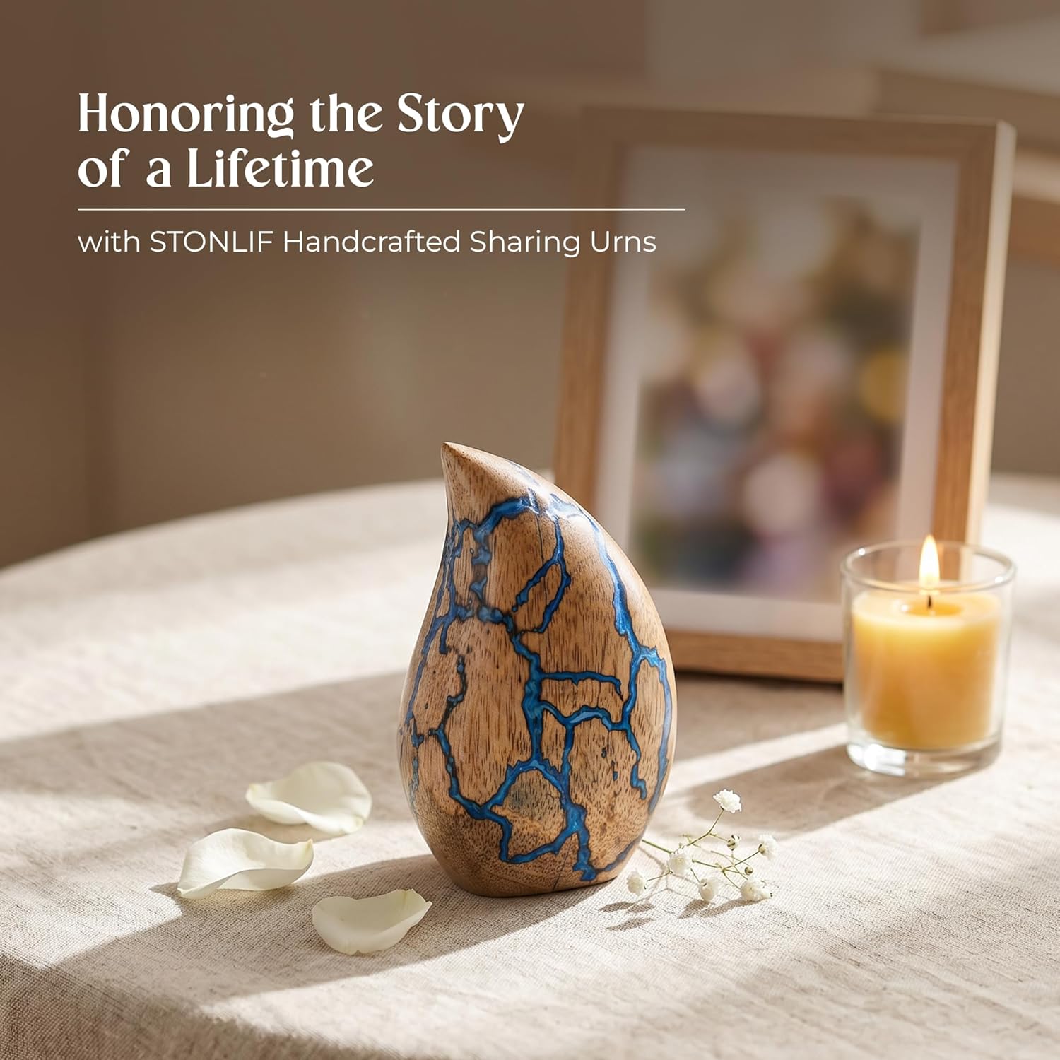 Wooden Teardrop Cremation Urns for Human Ashes