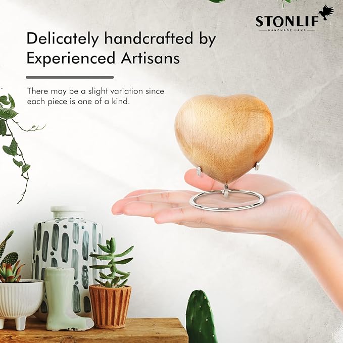 Classic Heart Shaped Wooden Urns for Human Ashes