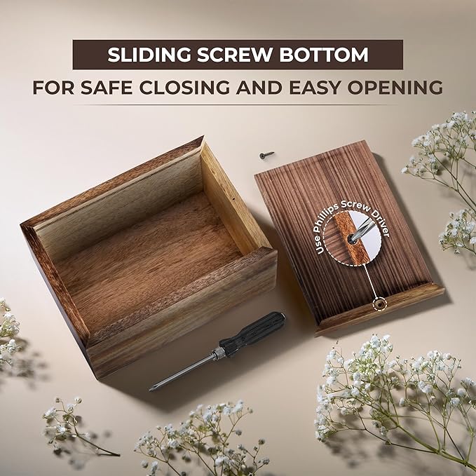 Large Cremation Urn for Human Ashes – Wooden Memorial Funeral Box