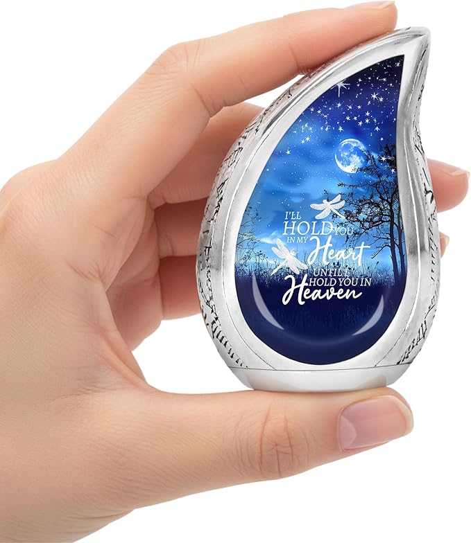 Starry Night Teardrop Keepsake Cremation Urn for Human Ashes