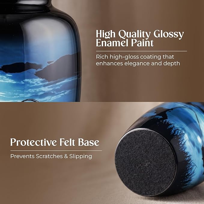 Gone Fishing Urns for Ashes Adult Male & Female - 3 Cubic Inches Decorative Urn, Burial Urns for Dad, Men