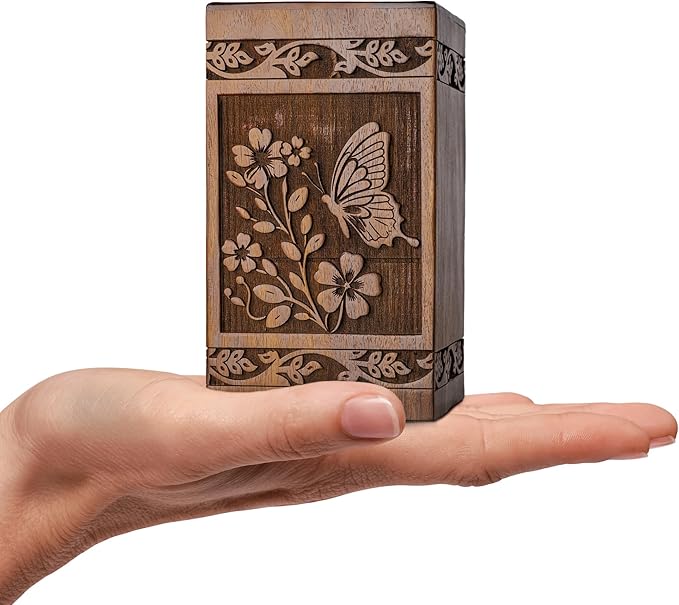 Keepsake Butterfly Wooden Cremation Urns for Human Ashes 20 lbs