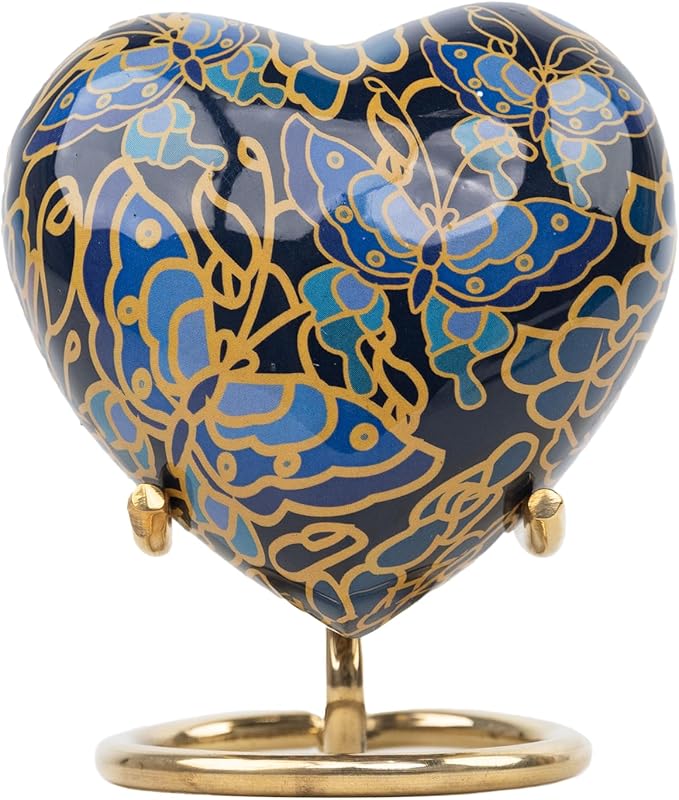 Butterfly Cremation Urn Small Keepsake Heart Urns for Human Ashes with Stand