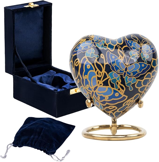 Butterfly Cremation Urn Small Keepsake Heart Urns for Human Ashes with Stand