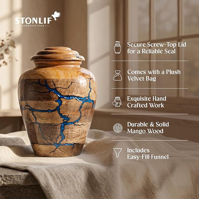 Wooden Cremation Urns for Human Ashes