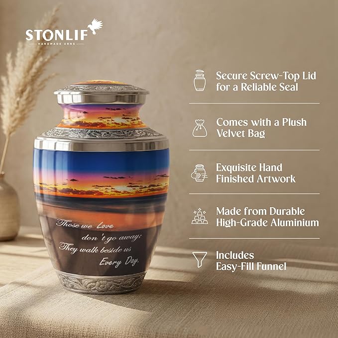 Sunset Teardrop Keepsake Cremation Urn for Human Ashes